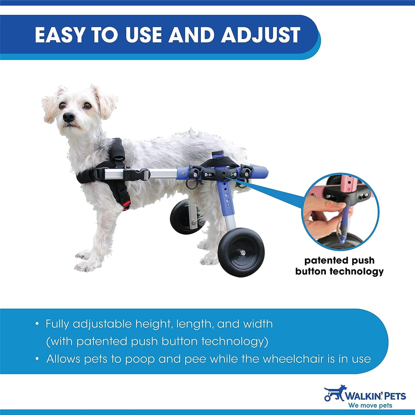 Donate to Us Dog Wheelchair - for Small Dogs 11-25 Pounds - Veterinarian Approved - Dog Wheelchair for Back Legs